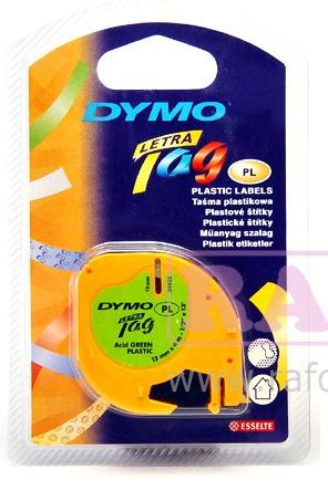PASKA DYMO LETRA TAG: 12mmx4m ZELENA PLASTOVA