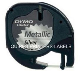PASKA DYMO LETRA TAG: 12mmx4m STRIEBORNA METALICKA