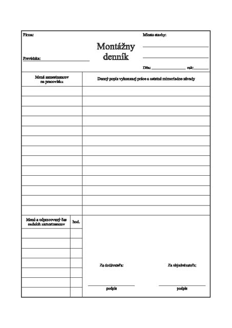 MONTAZNY DENNIK A4     (100)