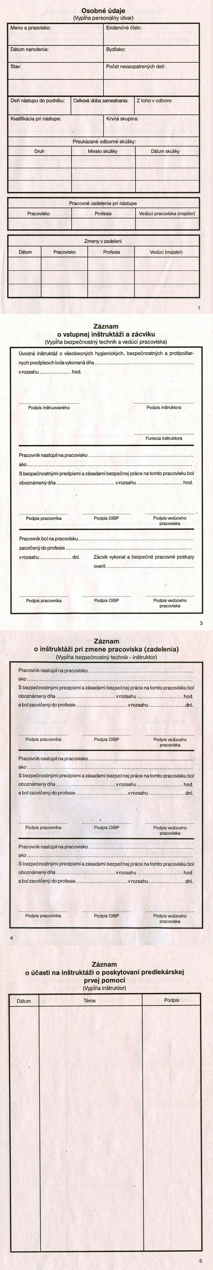 ZAPISNIK BEZPECNOSTI PRACE A5