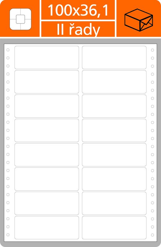 TAB. ETIKETY  2 RADOVE 100x36,1         500h/