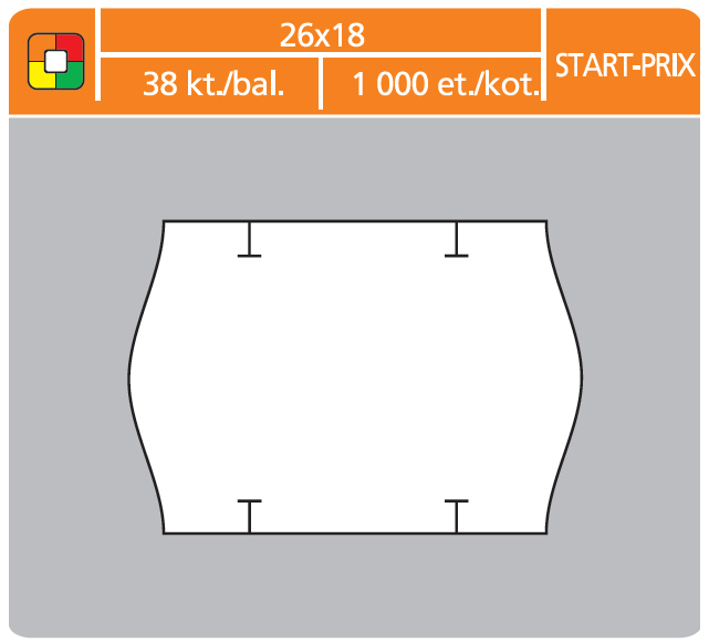 CEN. ETIKETY START-PRIX ZELENE 26x18 /38ks