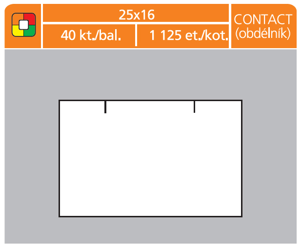 CEN. ETIKETY METO 14 ORANZOVE OBDL. 25x16 /40ks/