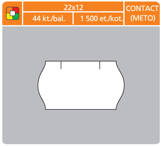 CEN. ETIKETY METO 6 ZLTE 22x12 /44ks/
