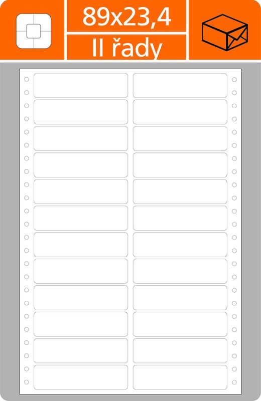TAB. ETIKETY  2 RADOVE 89x23,4         500h/1